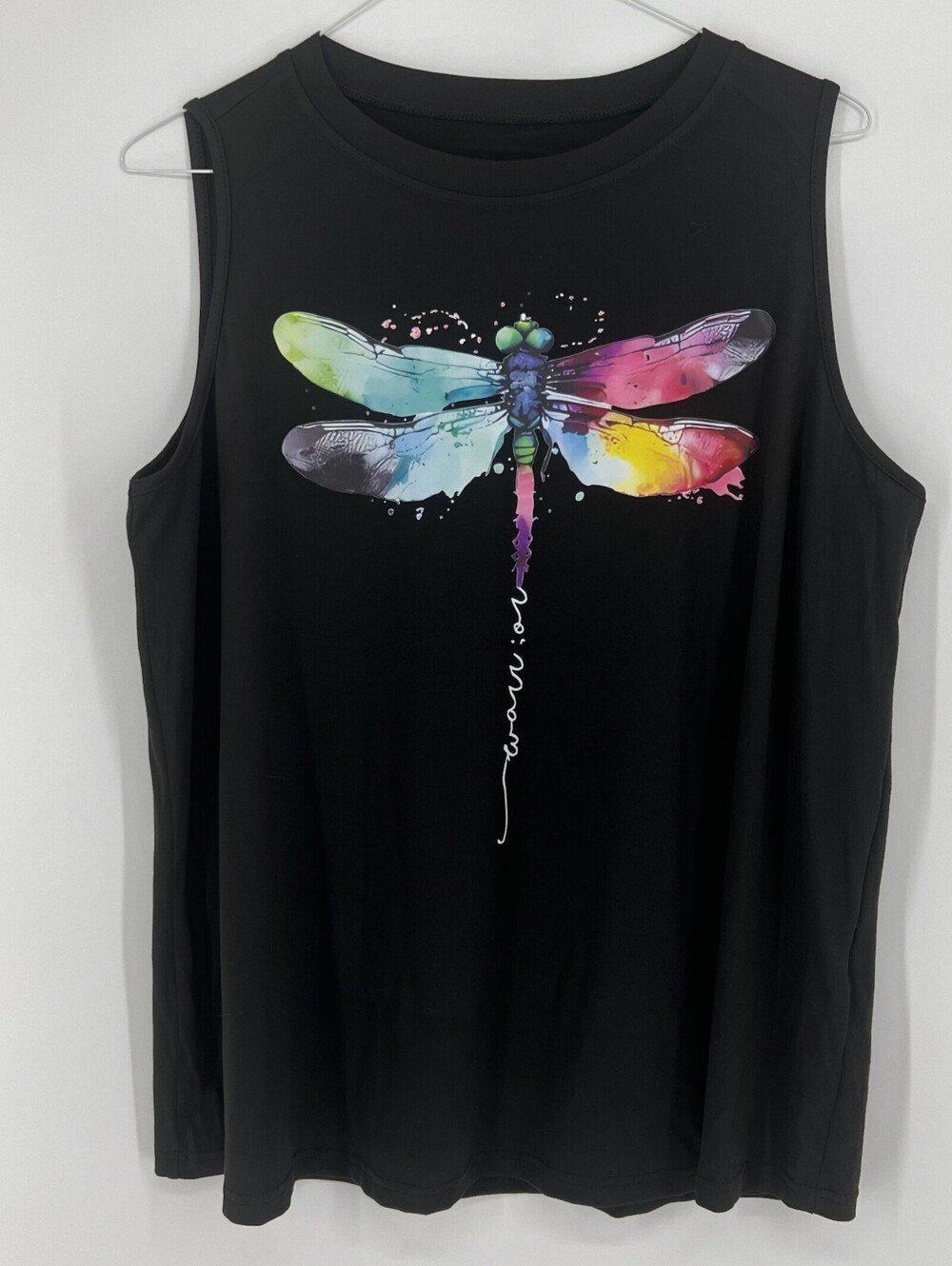 Tank top Dragonfly graphic watercolor Size 2XL Women's (7-130)
